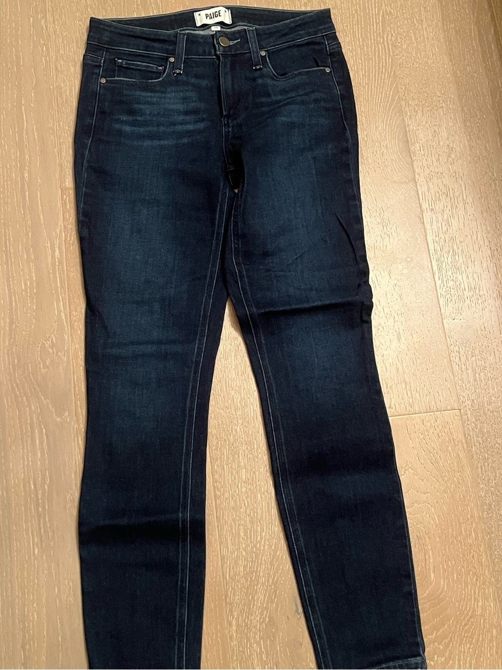 Women’s PAIGE Dark Indigo High-Rise Skinny Jeans US 26